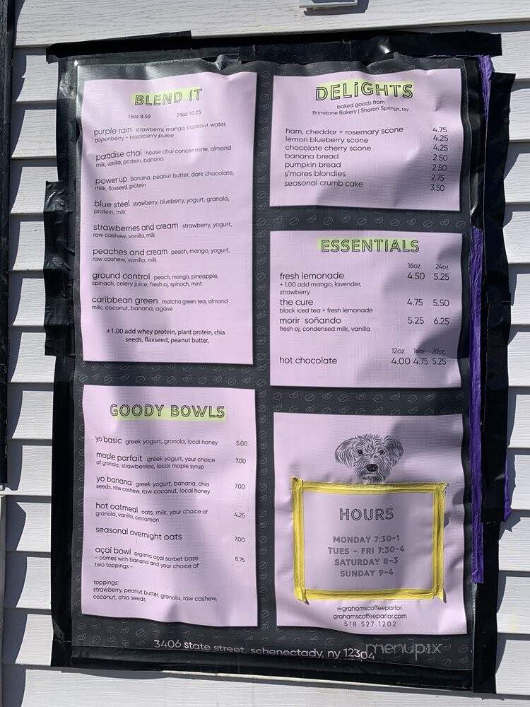 Graham's Coffee Parlor - Schenectady, NY menu_pic