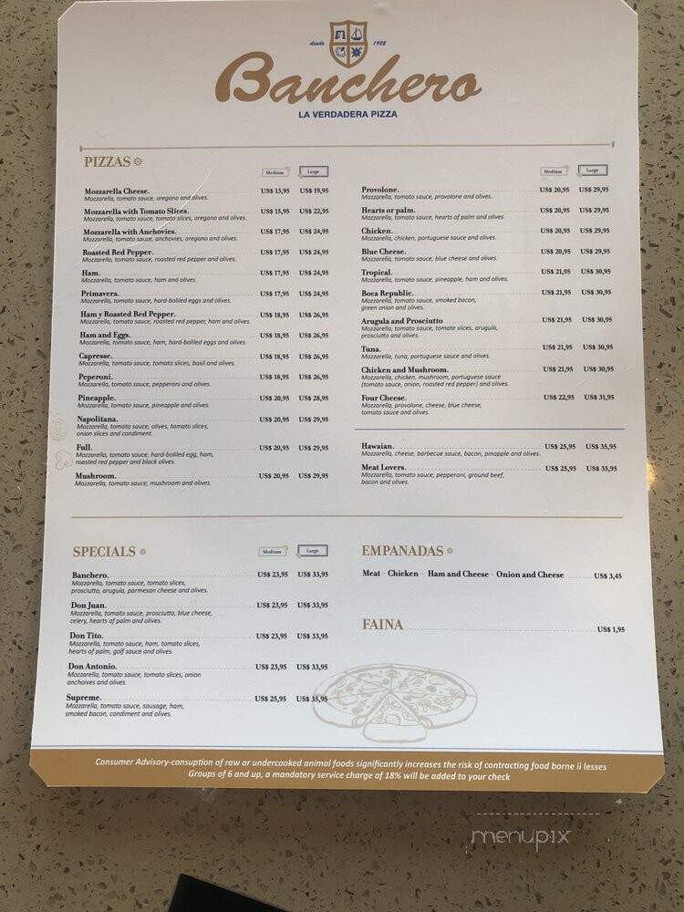 Banchero - Miami Beach, FL menu_pic
