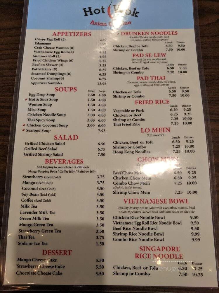 Hot Wok Asian Cuisine - Westminster, CO menu_pic