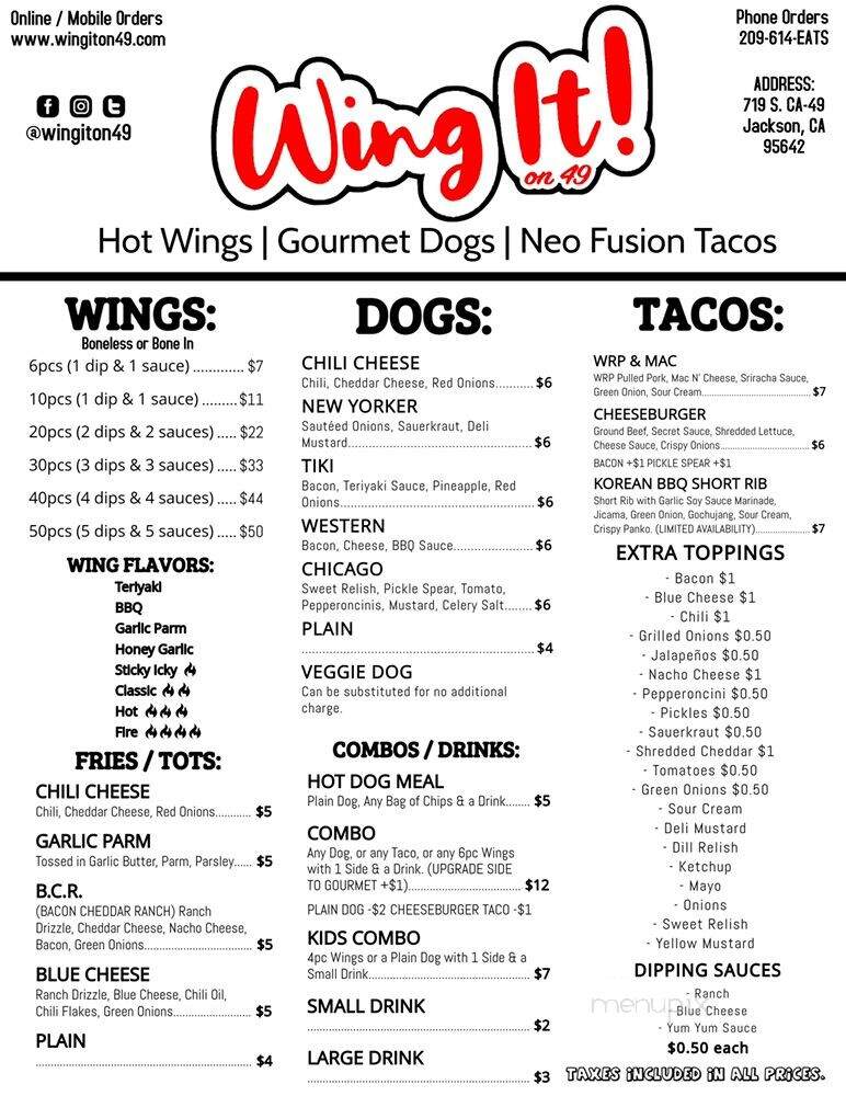 Wing it! - Jackson, CA menu_pic