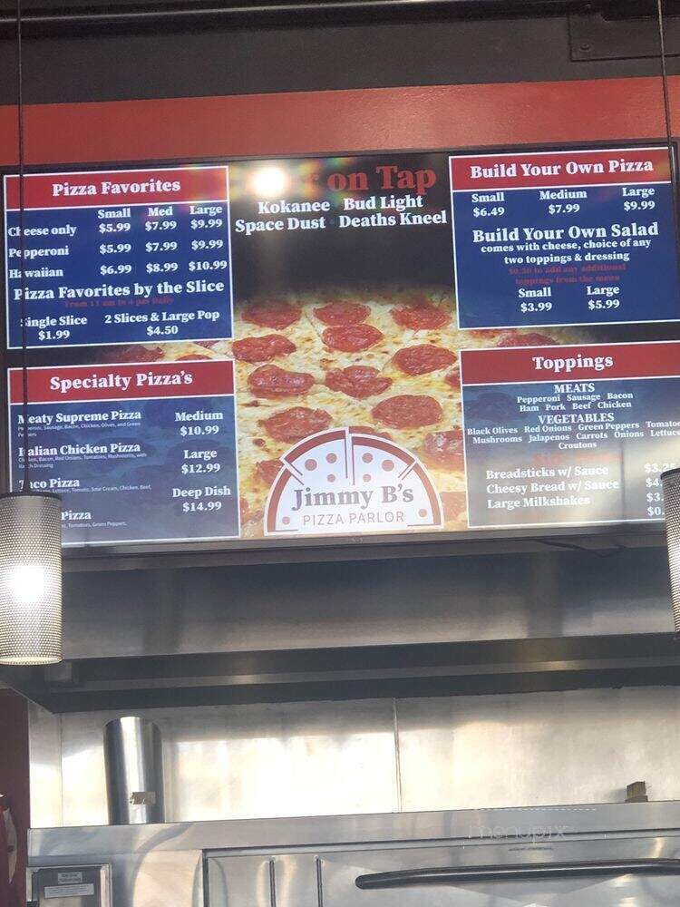 Jimmy B's Pizza Parlor - Spokane, WA menu_pic
