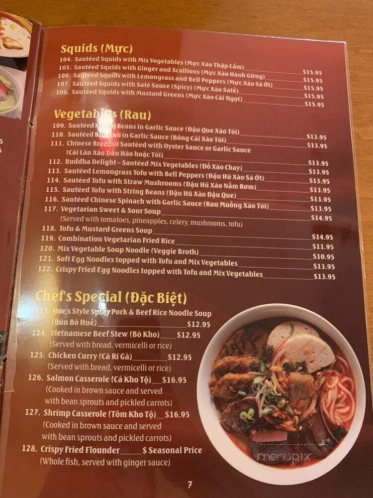 Binh Duong IV - Township of Washington, NJ menu_pic