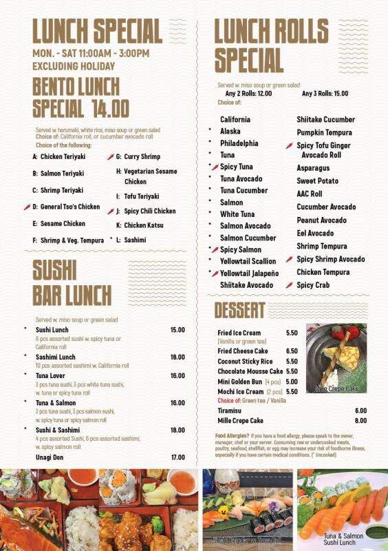 Hayashi Sushi & Poke - Philadelphia, PA menu_pic