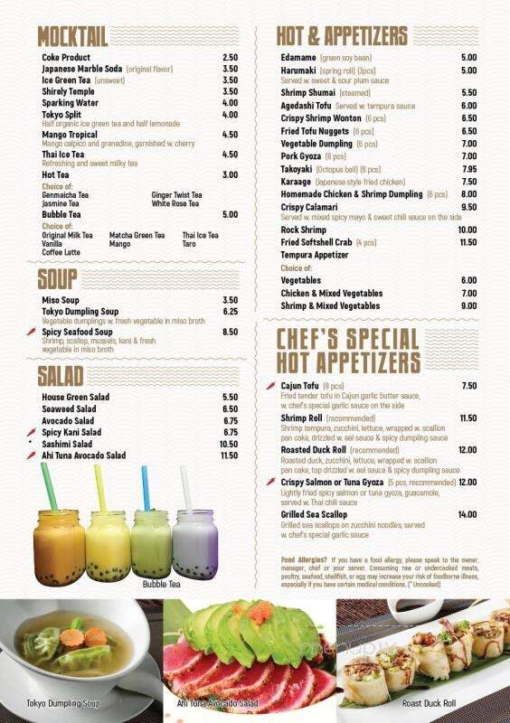 Hayashi Sushi & Poke - Philadelphia, PA menu_pic