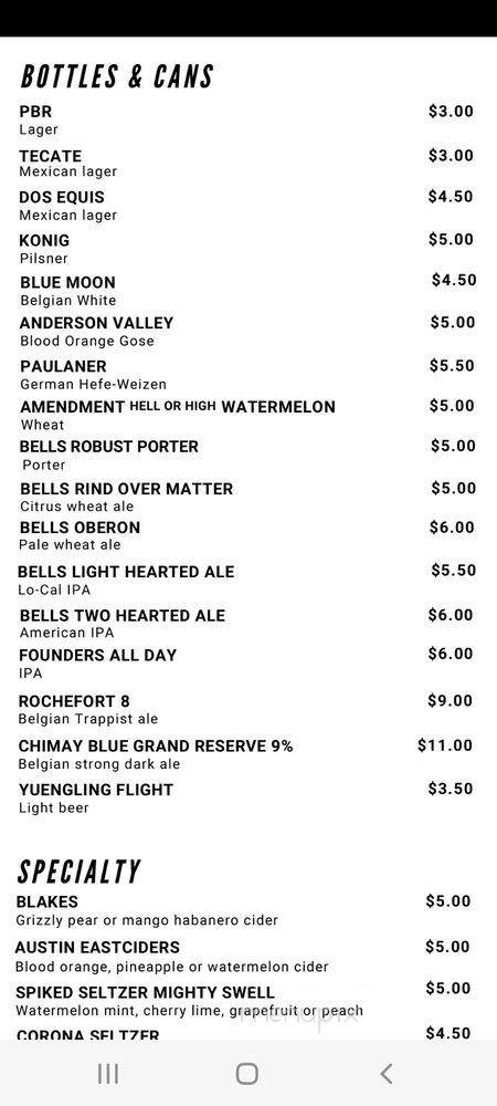 The Artisan's Palate - Charlotte, NC menu_pic