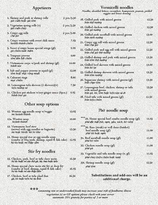 Origin Vietnamese Bistro & Bar - Des Moines, WA menu_pic