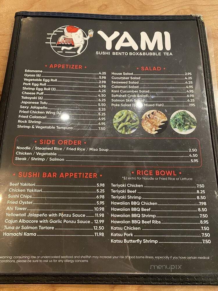 Yami - Cypress, TX menu_pic