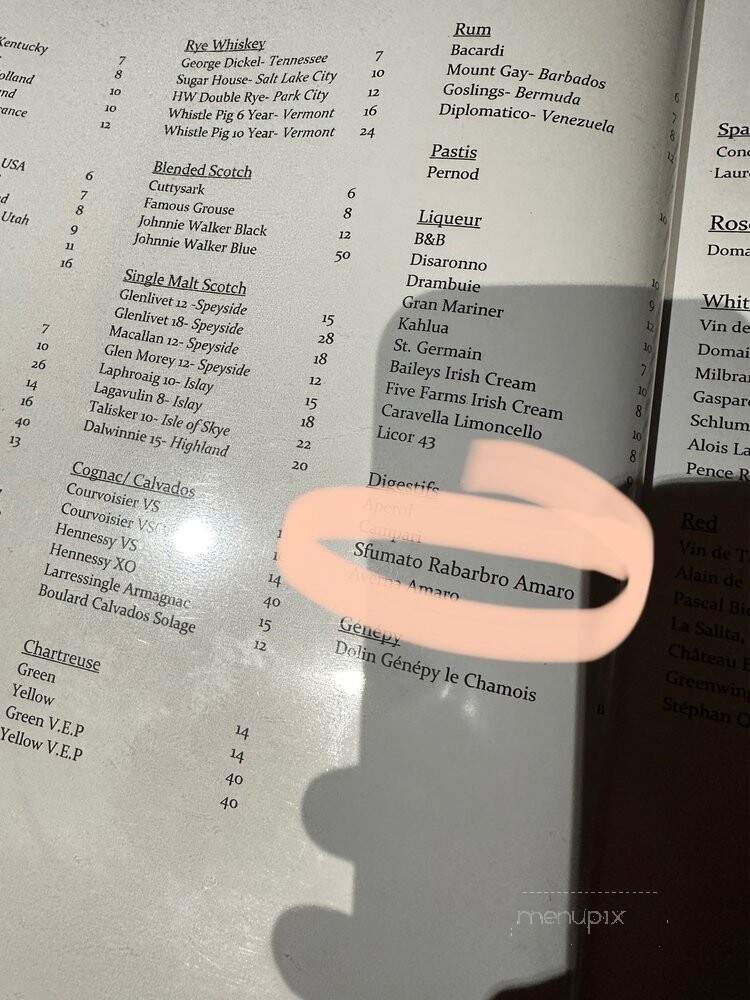 Courchevel Bistro - Park City, UT menu_pic