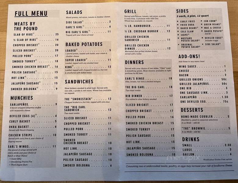 Earls Rib Palace - Yukon, OK menu_pic