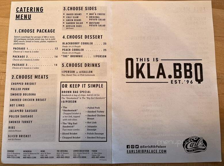 Earls Rib Palace - Yukon, OK menu_pic