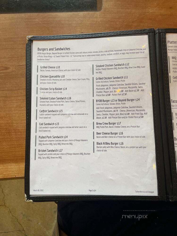 Chesterton Brewery - Chesterton, IN menu_pic