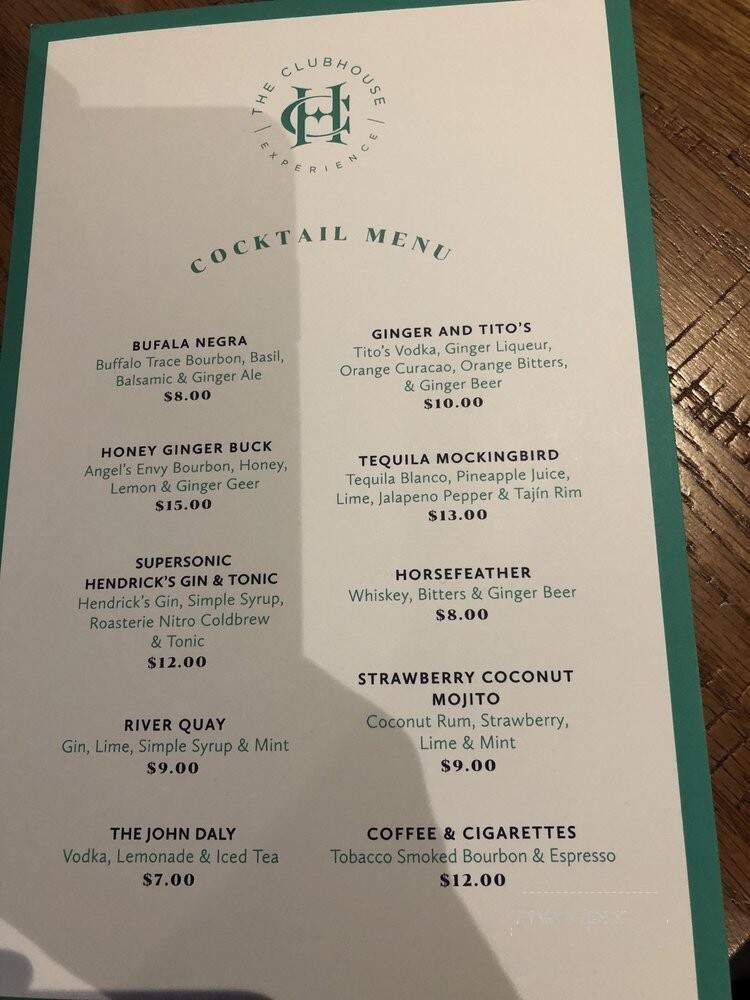 The Clubhouse Experience - Kansas City, MO menu_pic