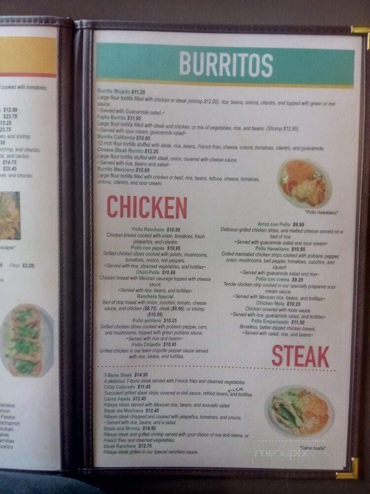 Victoria Mexian Restaurant - Aiken, SC menu_pic