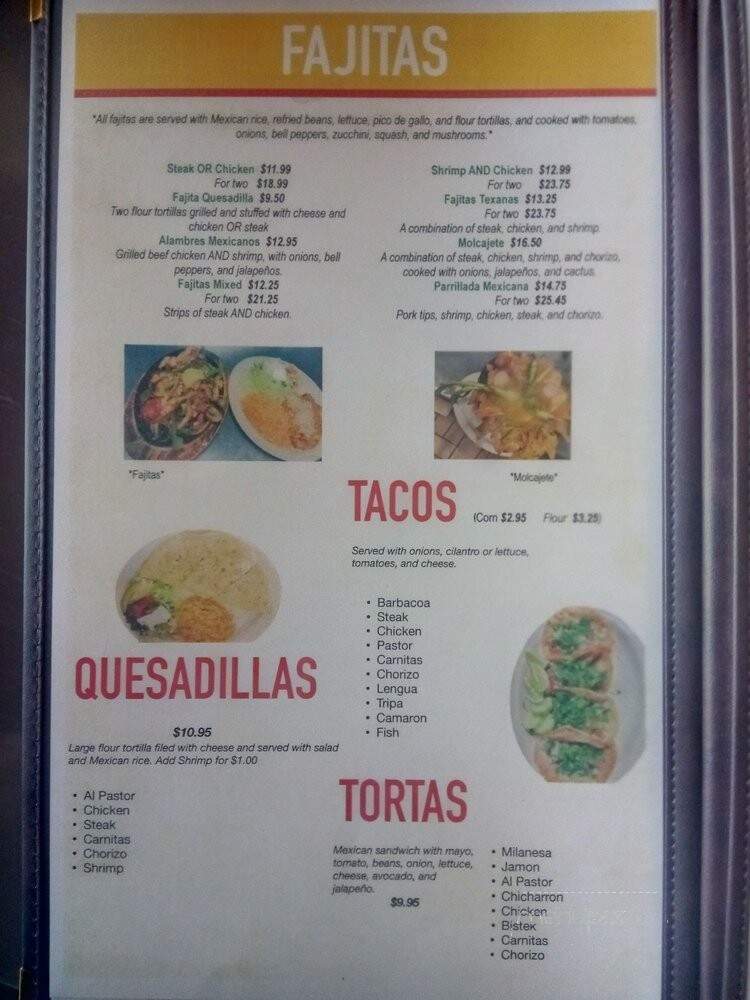 Victoria Mexian Restaurant - Aiken, SC menu_pic