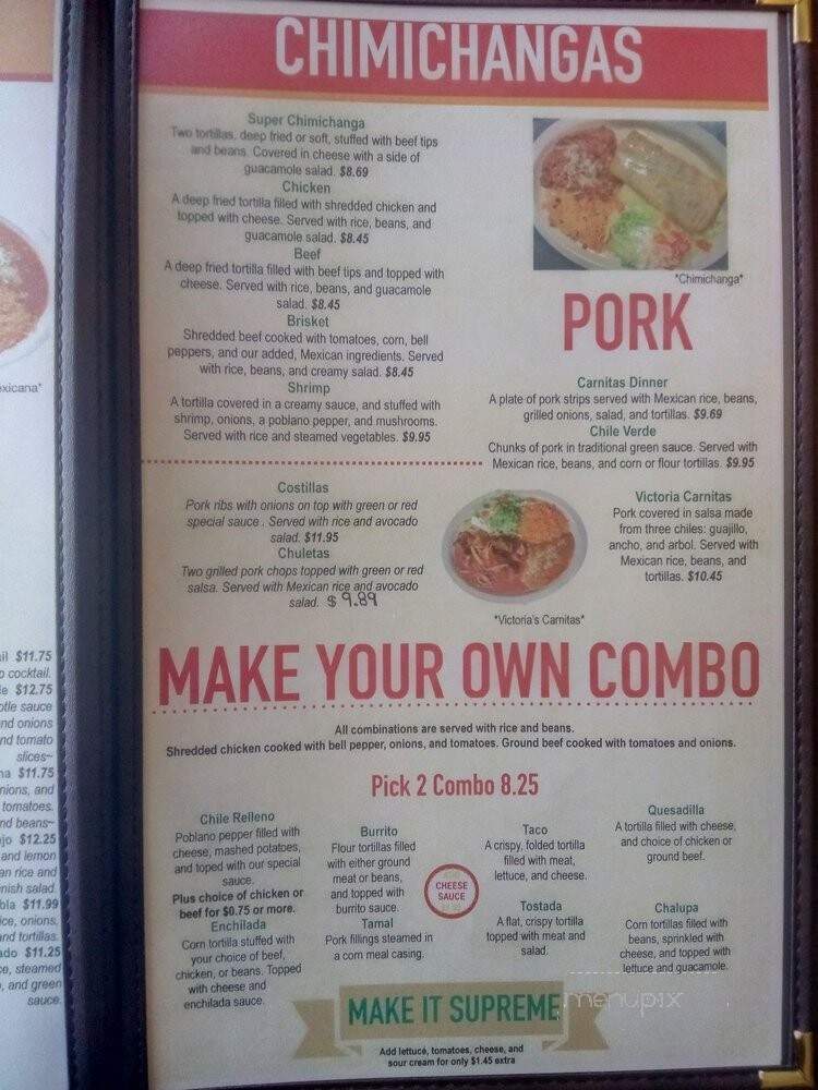 Victoria Mexian Restaurant - Aiken, SC menu_pic