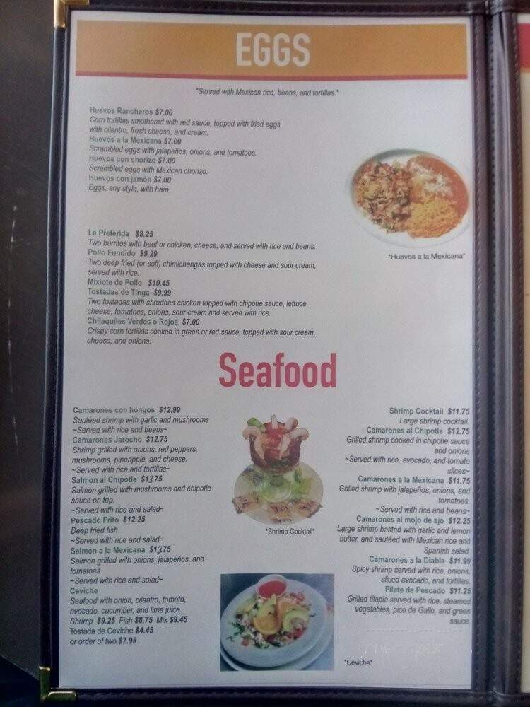 Victoria Mexian Restaurant - Aiken, SC menu_pic