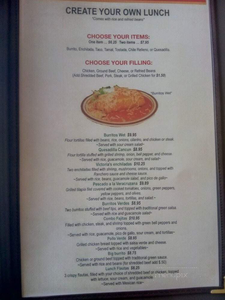 Victoria Mexian Restaurant - Aiken, SC menu_pic