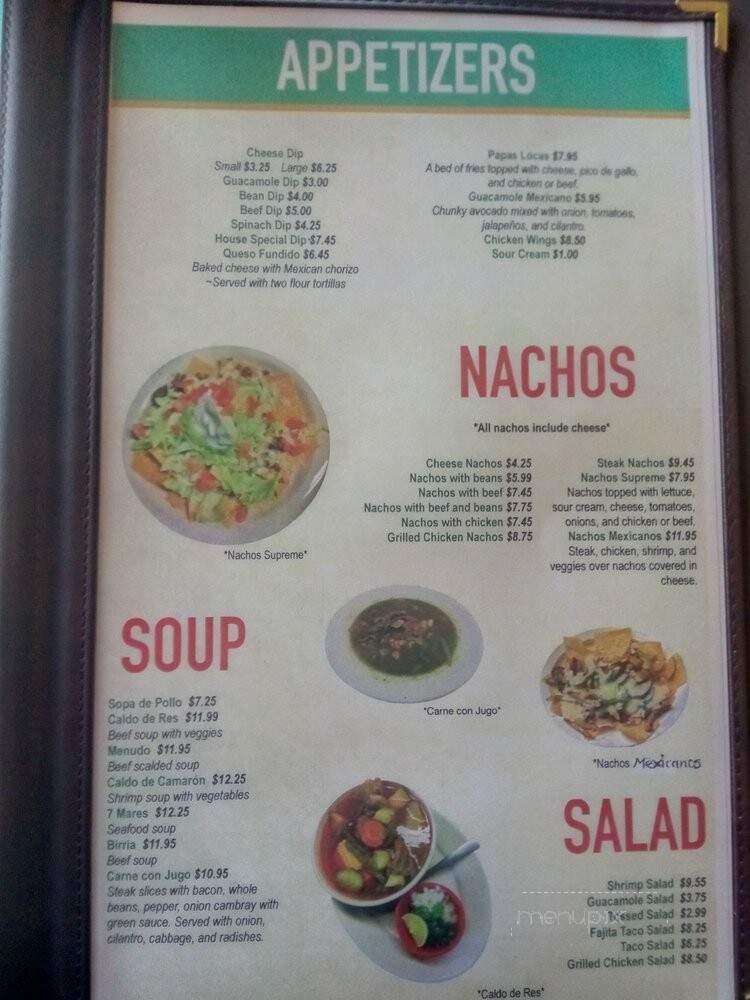 Victoria Mexian Restaurant - Aiken, SC menu_pic