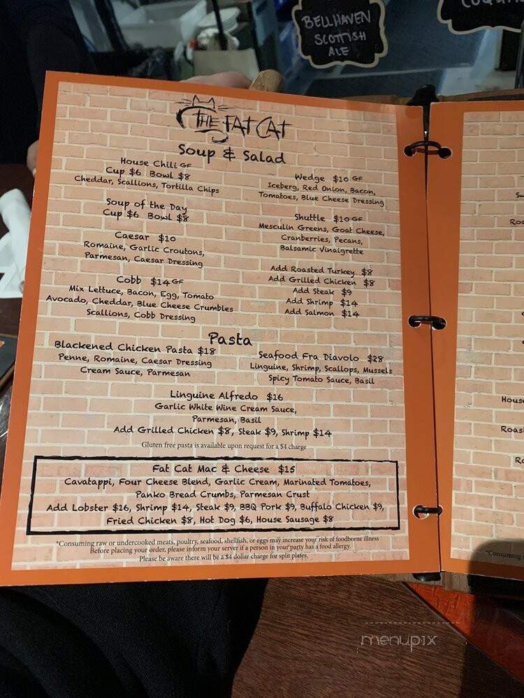 The Fat Cat - Quincy, MA menu_pic