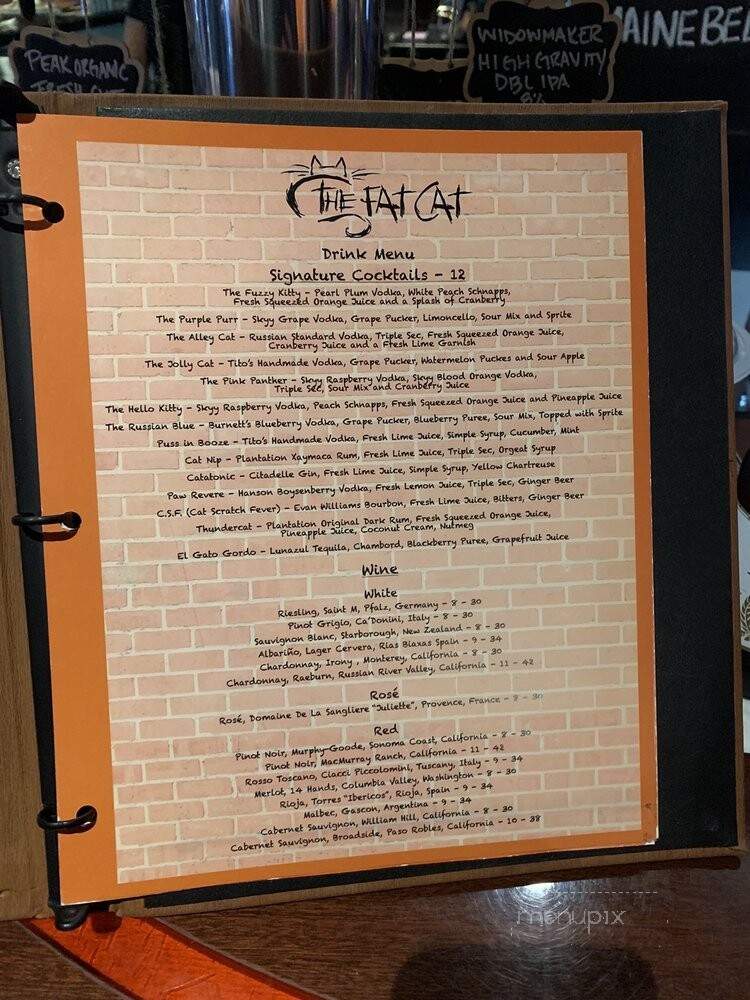 The Fat Cat - Quincy, MA menu_pic
