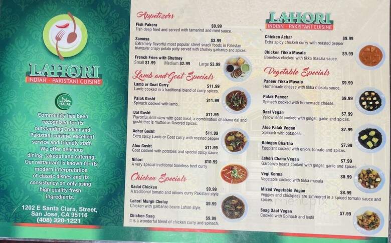 Lahori Restaurant - San Jose, CA menu_pic