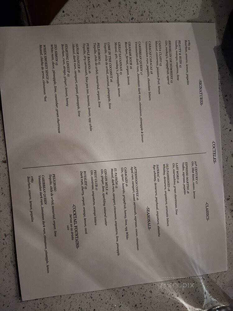 Casa Ora - Brooklyn, NY menu_pic