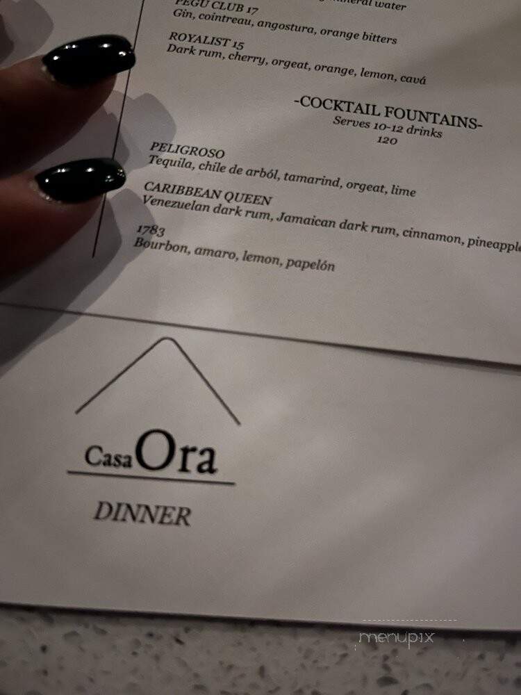 Casa Ora - Brooklyn, NY menu_pic