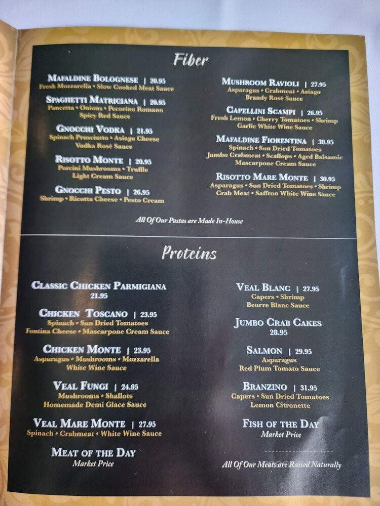 Mare Monte - Haddonfield, NJ menu_pic