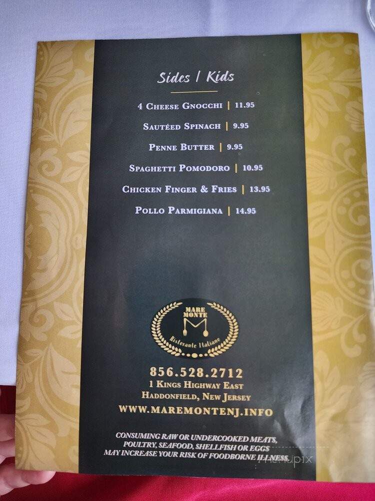 Mare Monte - Haddonfield, NJ menu_pic