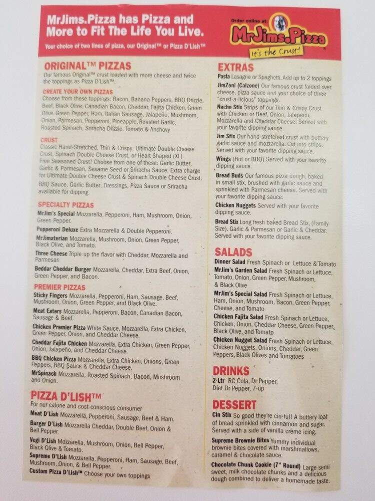 Mr Jims Pizza - North Richland Hills, TX menu_pic