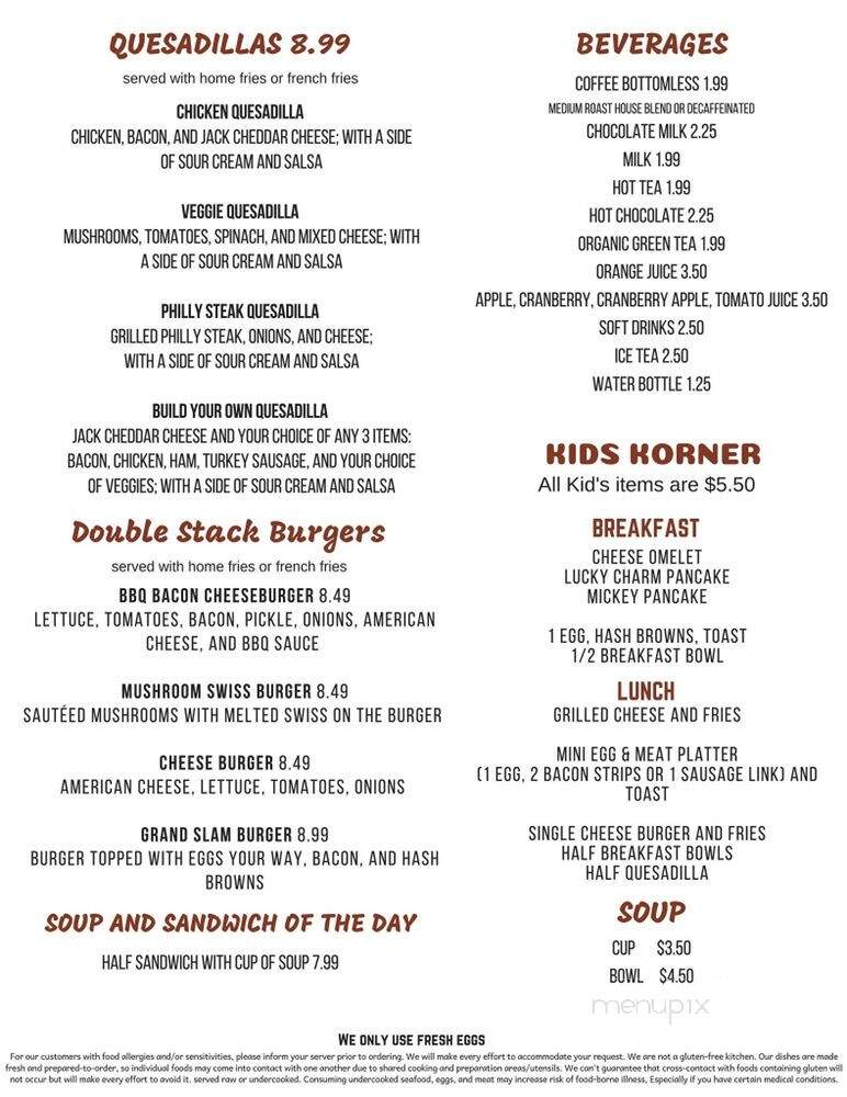 Breakfast Club of Steubenville - Steubenville, OH menu_pic