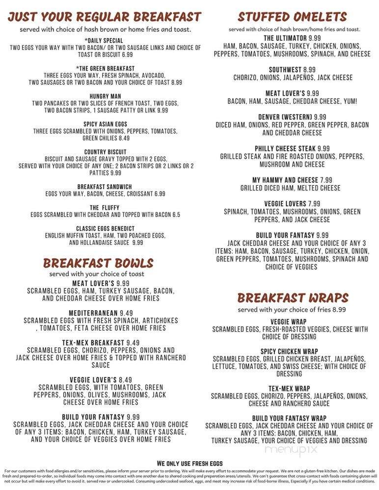 Breakfast Club of Steubenville - Steubenville, OH menu_pic