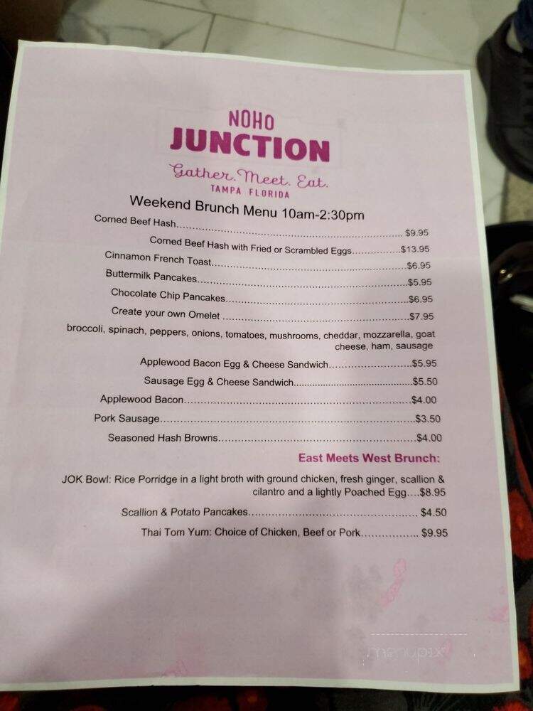 Noho Junction - Tampa, FL menu_pic