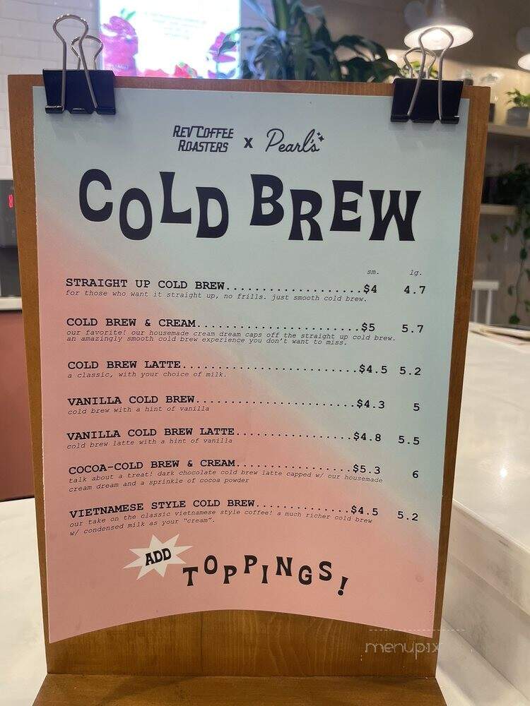 Pearl's Tea - Suwanee, GA menu_pic