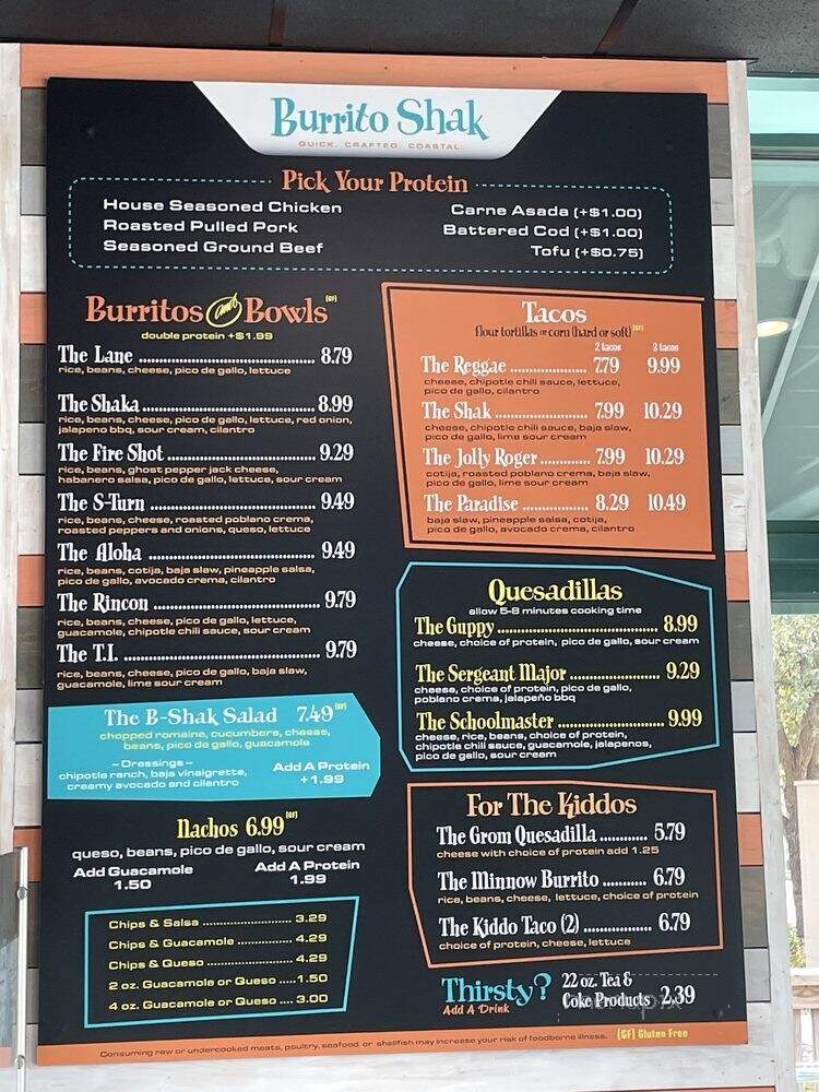 Burrito Shak - Wilmington, NC menu_pic