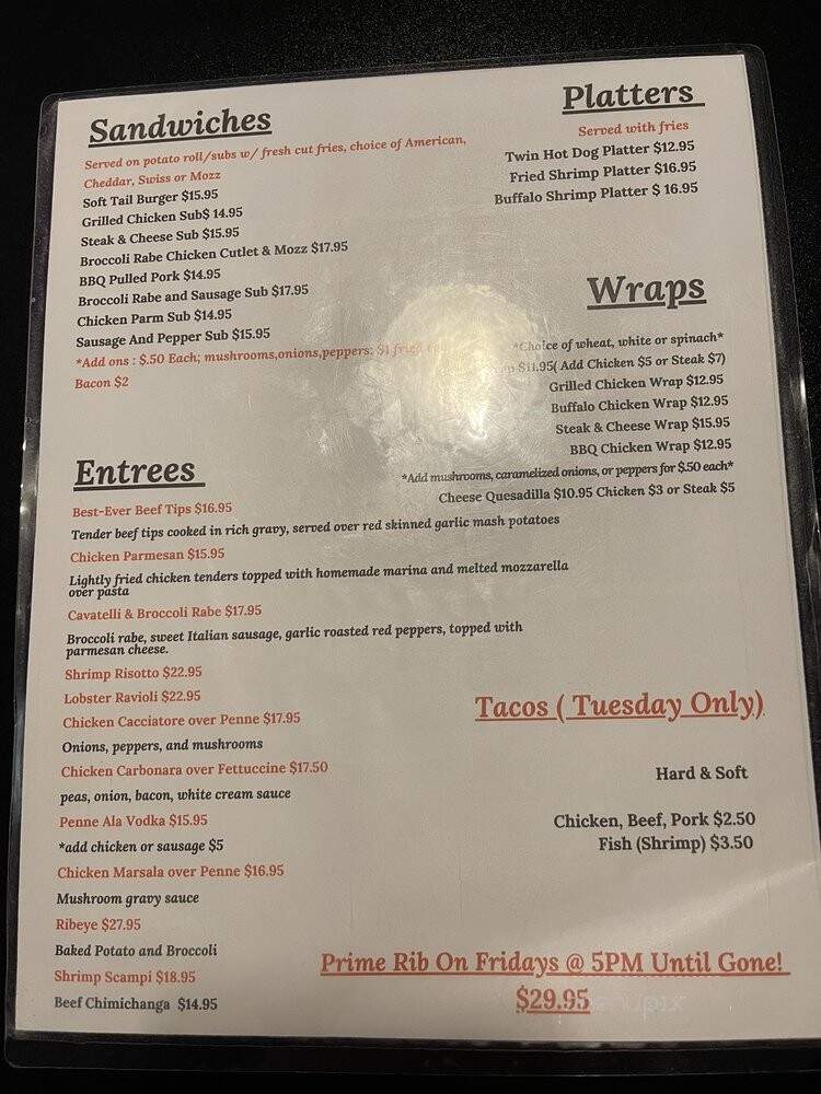 Soft Tail Cafe & Grille - Durham, CT menu_pic