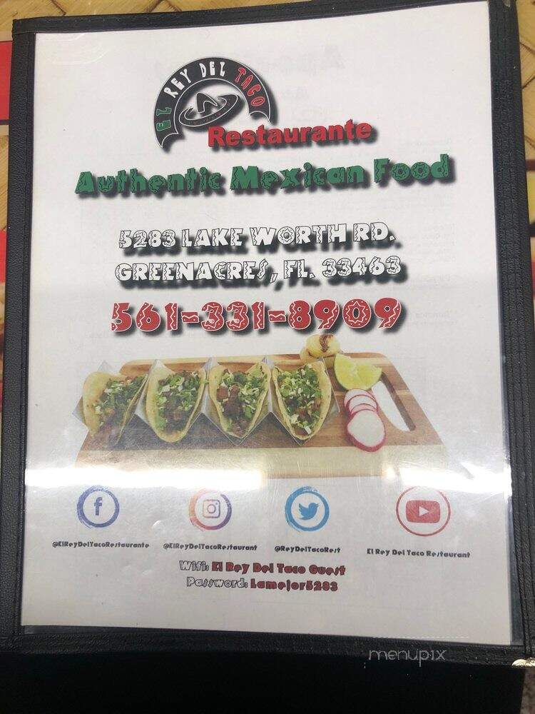 El Ray Taco - Greenacres, FL menu_pic