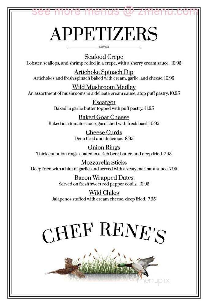 Chef Rene's at the Inn - Eagle River, WI menu_pic