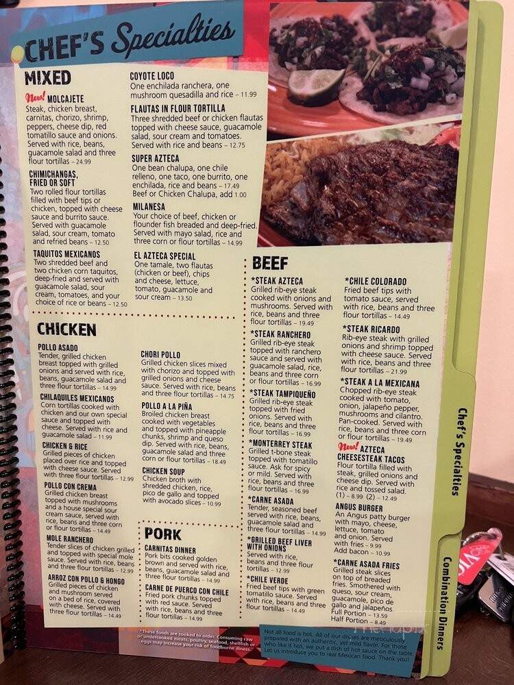 El Azteca Mexican Restaurant - Virginia Beach, VA menu_pic
