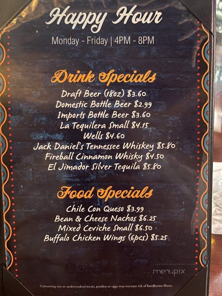 El Tequila Mexican Restaurant - San Antonio, TX menu_pic