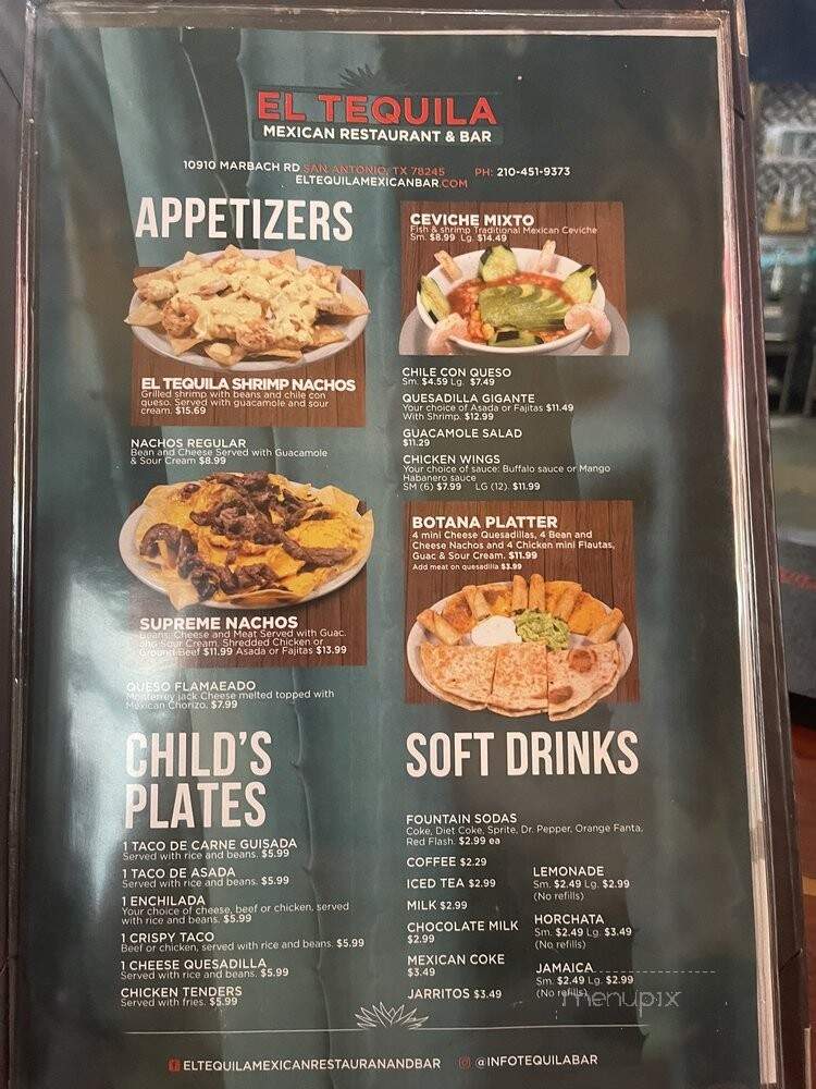 El Tequila Mexican Restaurant - San Antonio, TX menu_pic