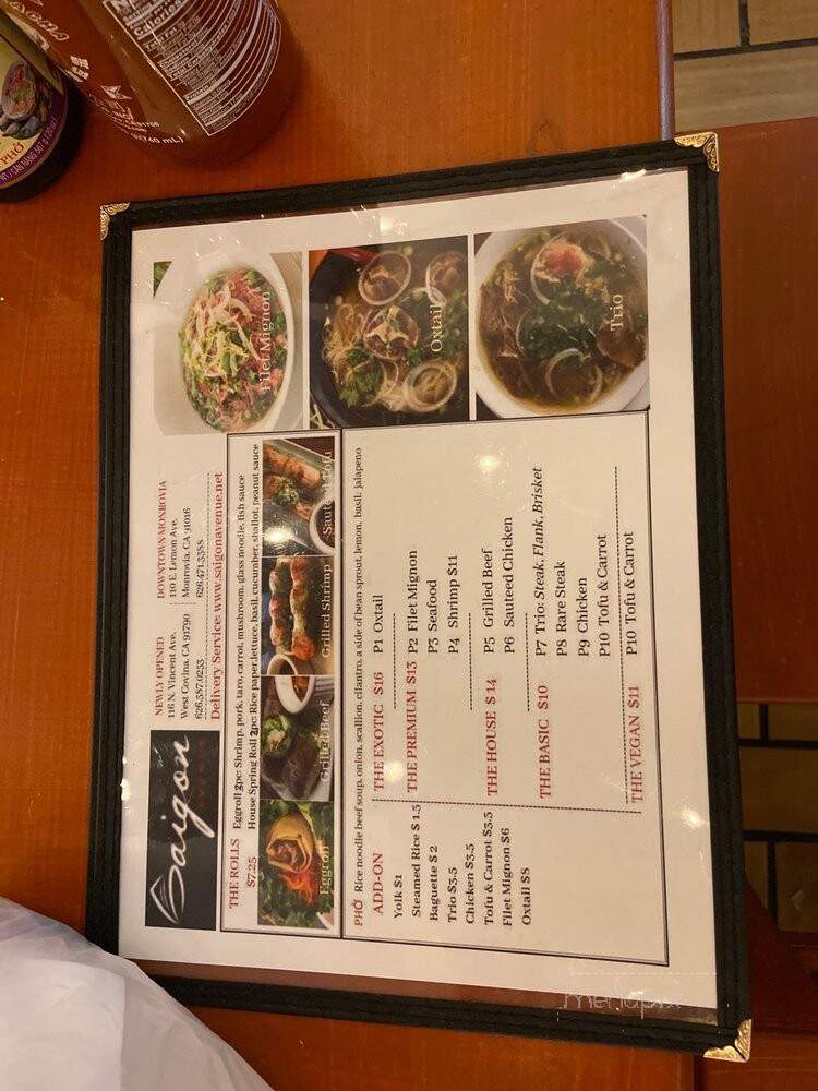 Saigon Avenue - West Covina, CA menu_pic