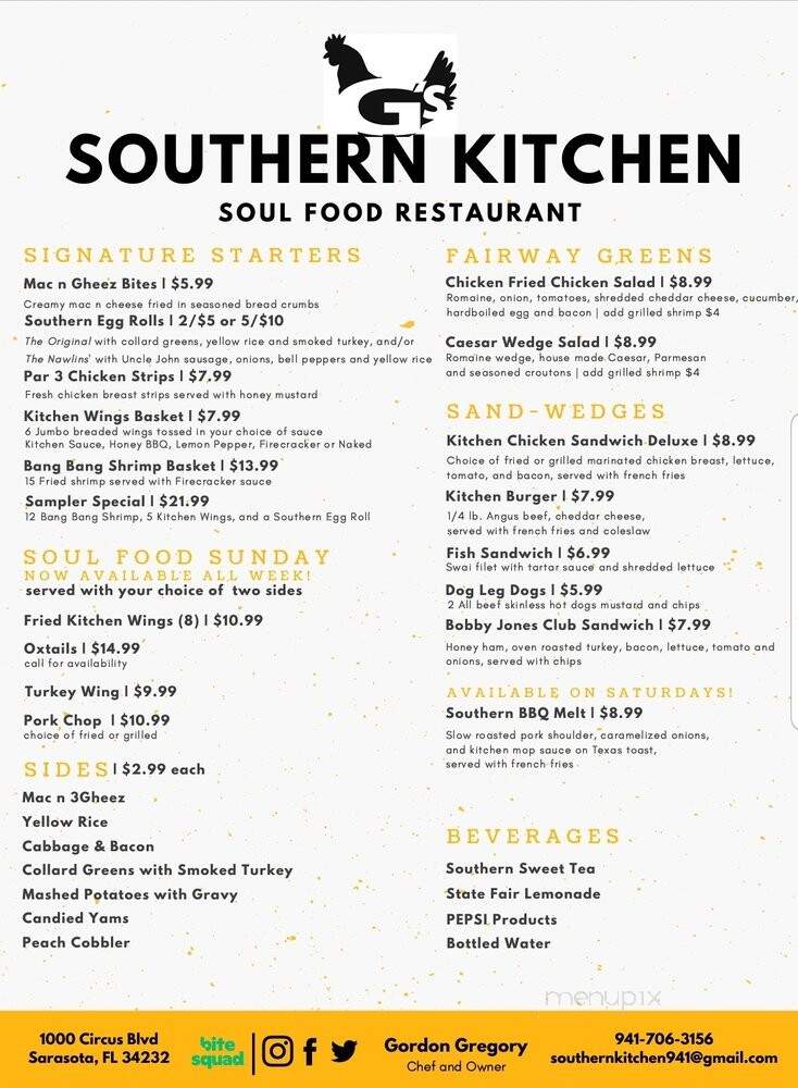 G's Southern Kitchen - Sarasota, FL menu_pic