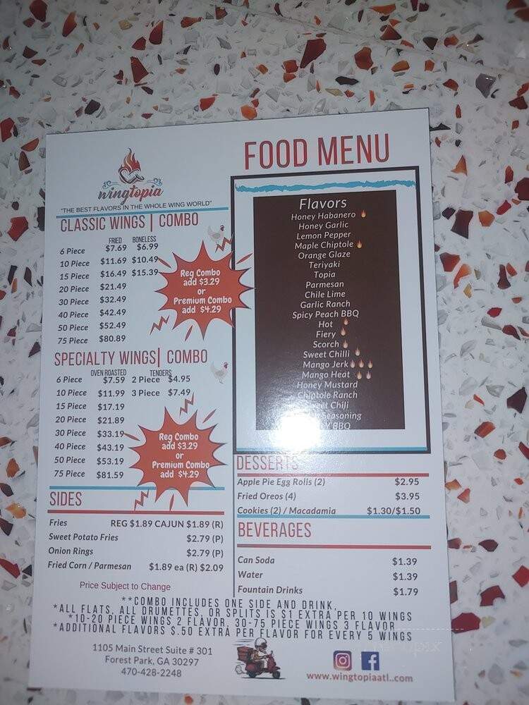 Wingtopia - Forest Park, GA menu_pic