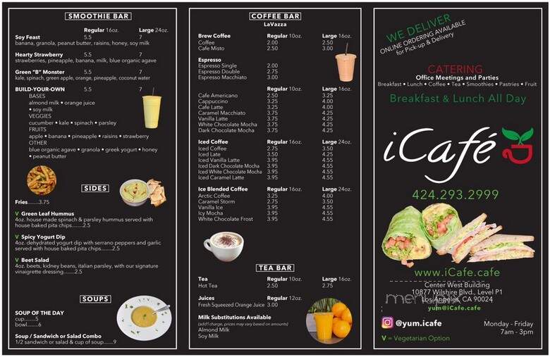 Icafe - Los Angeles, CA menu_pic
