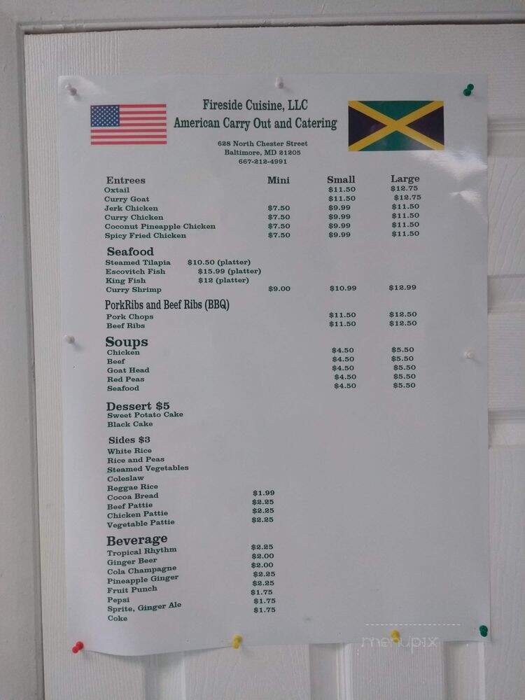 Fireside Cuisine - Baltimore, MD menu_pic