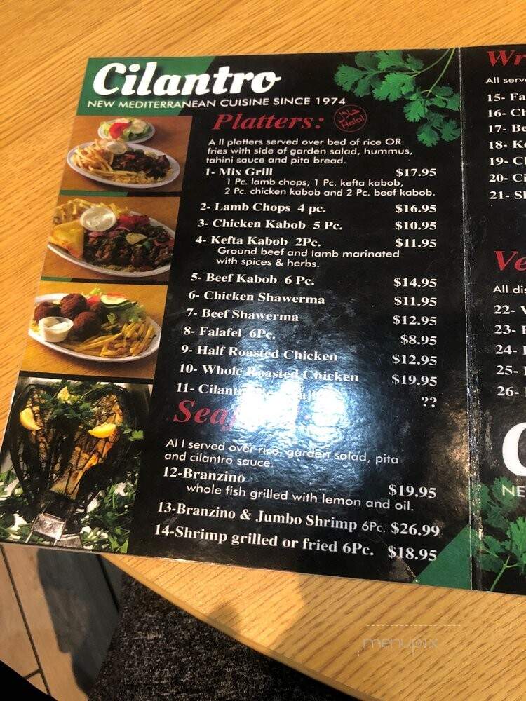 Cilantro New Mediterranean Cuisine - Philadelphia, PA menu_pic