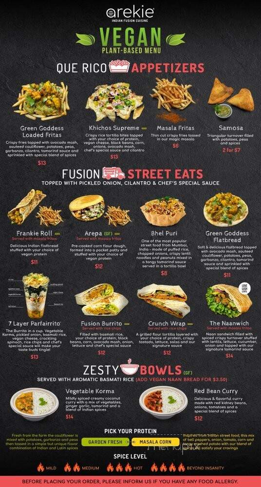Arekie - Fort Myers, FL menu_pic