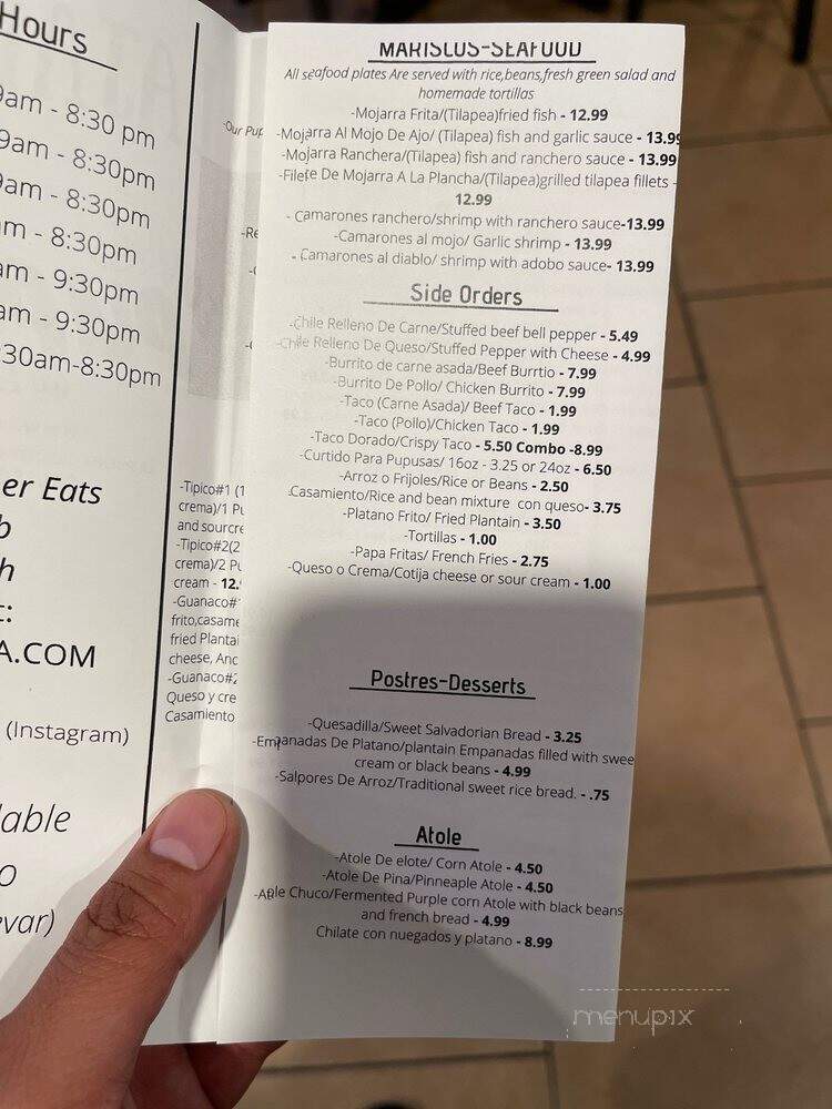 Pupusas Lajamaya - Azusa, CA menu_pic