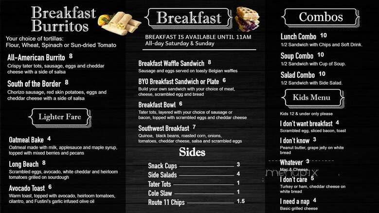 Park Street Cafe - Traverse, MI menu_pic